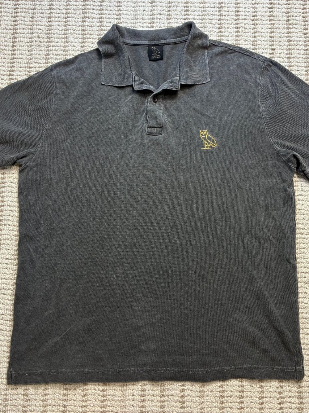 OVO October’s Very Own Men’s Size XL Gray Gold Polo Shirt Drake Streetwear
